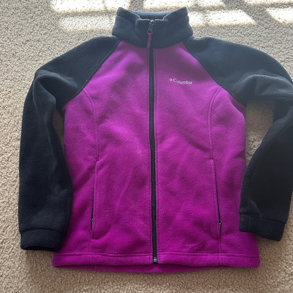 Columbia Magenta and Black Fleece Jacket